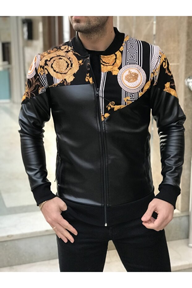 Rvs Işlemeli Suni Deri Mont - 1