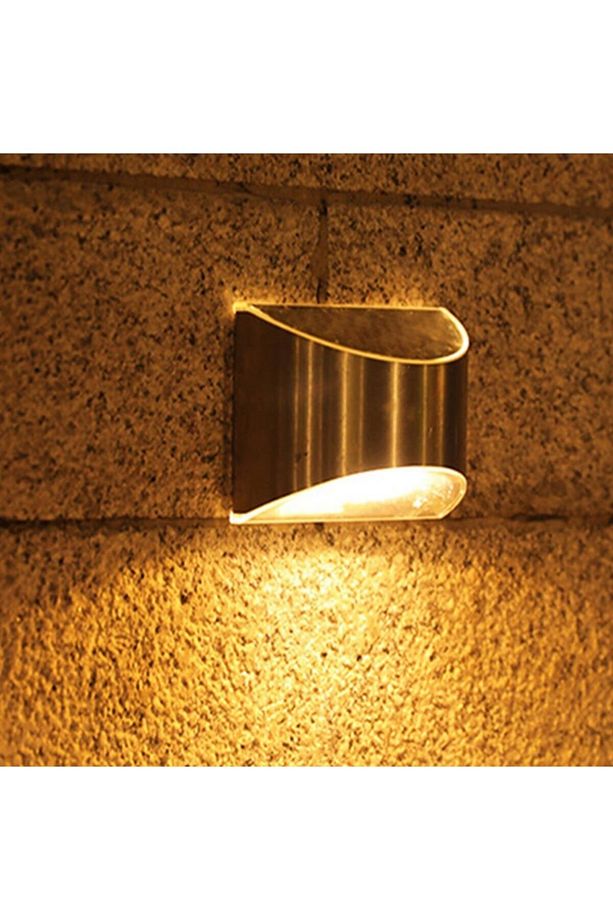 2adet Solar Metal Tek Taraflı Aplik Duvar Lambası Dekoratif Led Aydınlatma Güneş Enerji - 6