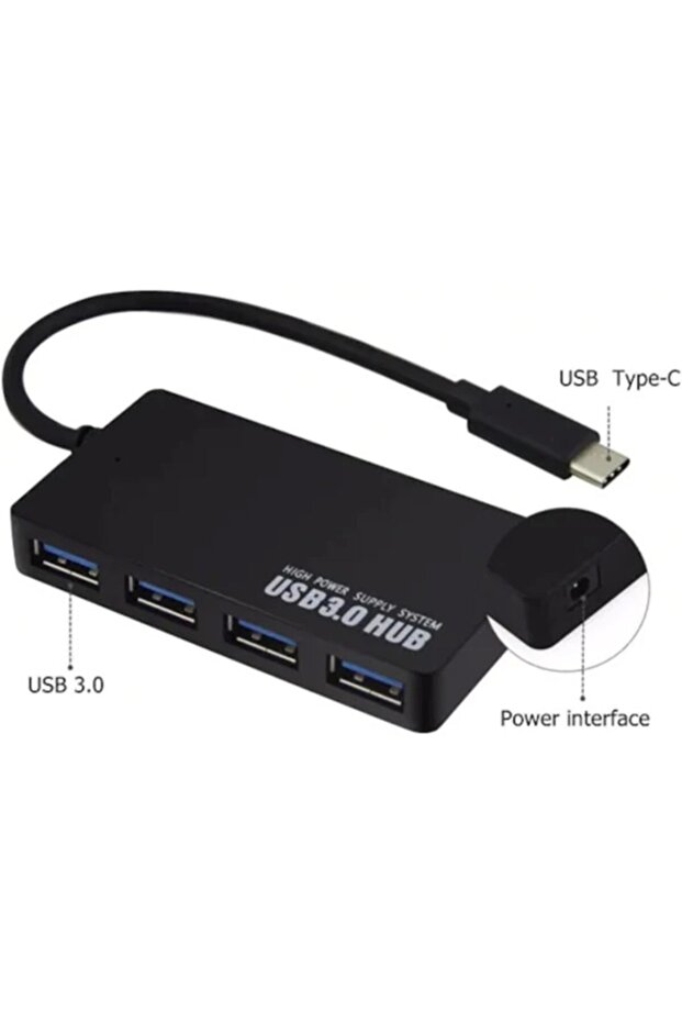 Usb Type C Hub 4 Port 3.0 Usb Çoklayıcı Type-c Usb 3.0 Çoklayıcı - 3