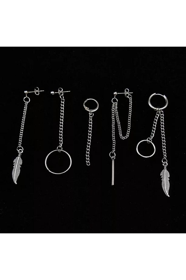 5li Set Gothic Punk Küpe Seti - 1