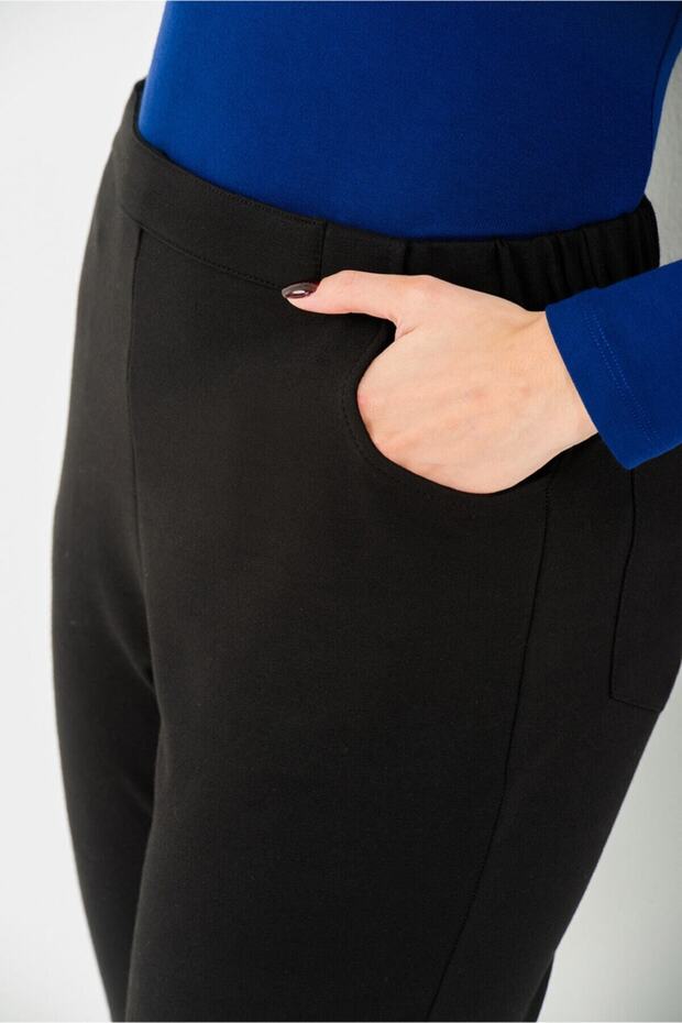 30019 Beli Lastikli Örme Pantolon - 4