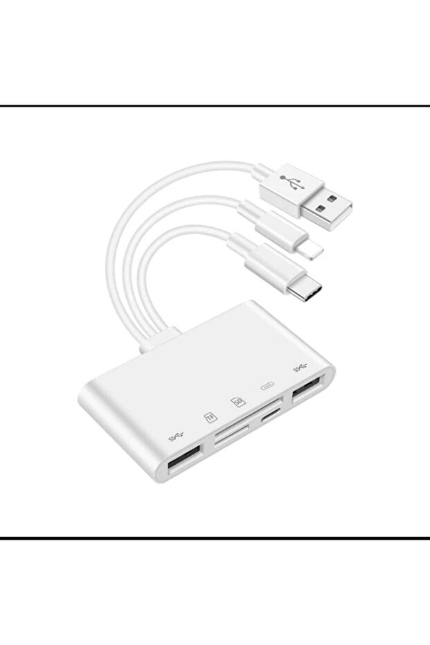 Lightning-type C- Usb 3.0 Çoklayıcı Micro Sd- Sd Kart Okuyucu - 1