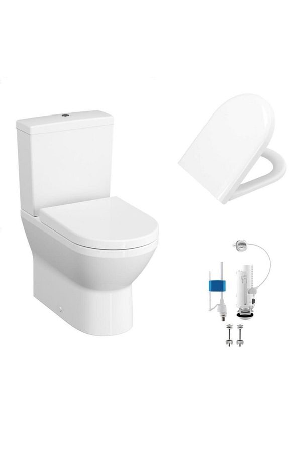 Integra Kanalsız Rimex Klozet+ Duroplas Yavaş Kapak Basmalı İç Takım - 1