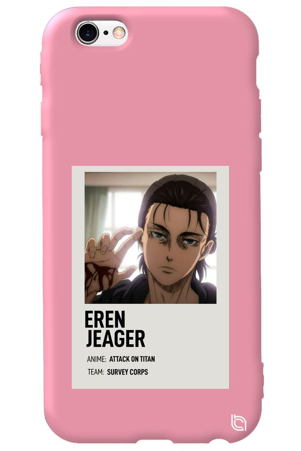 iPhone 6 6S Pink Premium Velvet Attack on Titan Patterned Silicone Phone Case