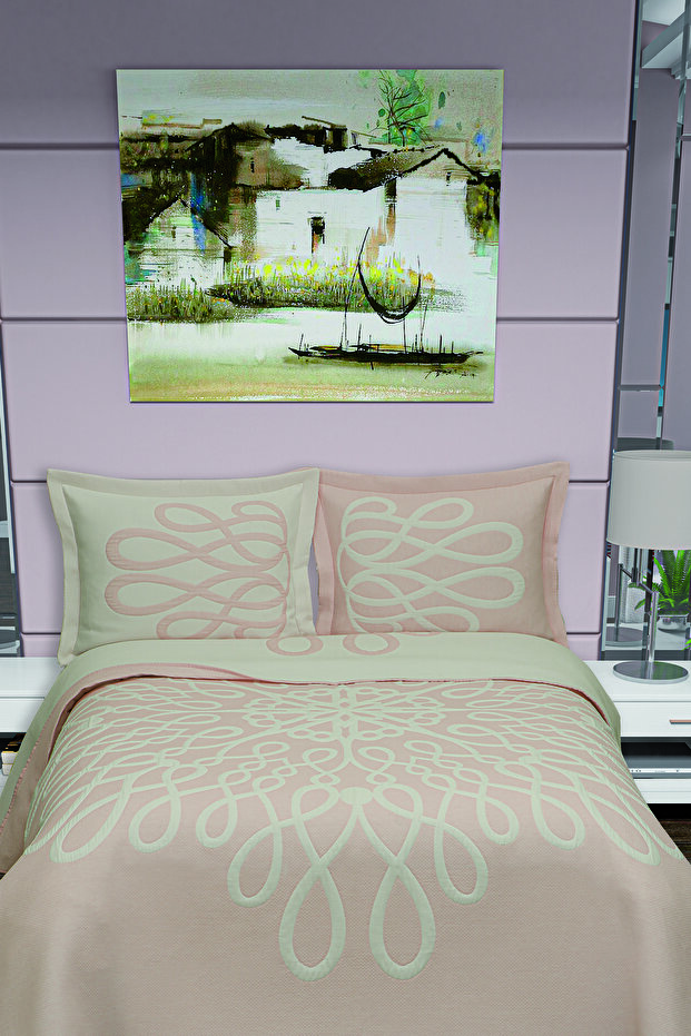 Infinity Double Face Pano Yatak Örtüsü Çift Kişilik Pink - 2