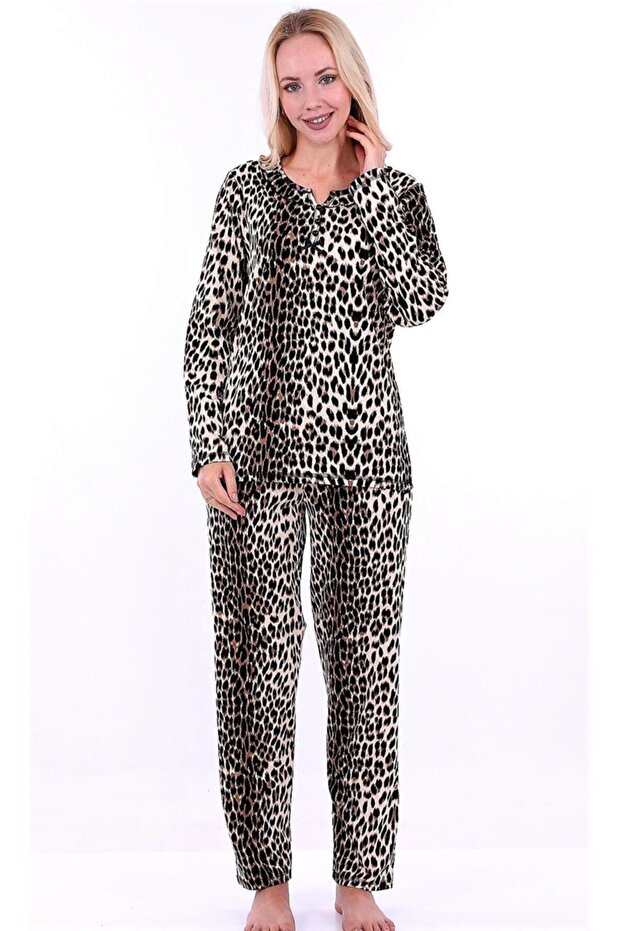 Leopard Patterned Cotton Pajama Set Evia - 2