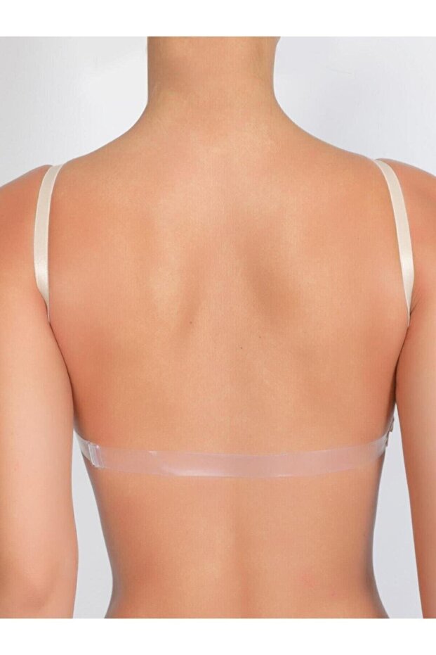 Women's Skin Strapless Bra with Transparent Back Detail 3616