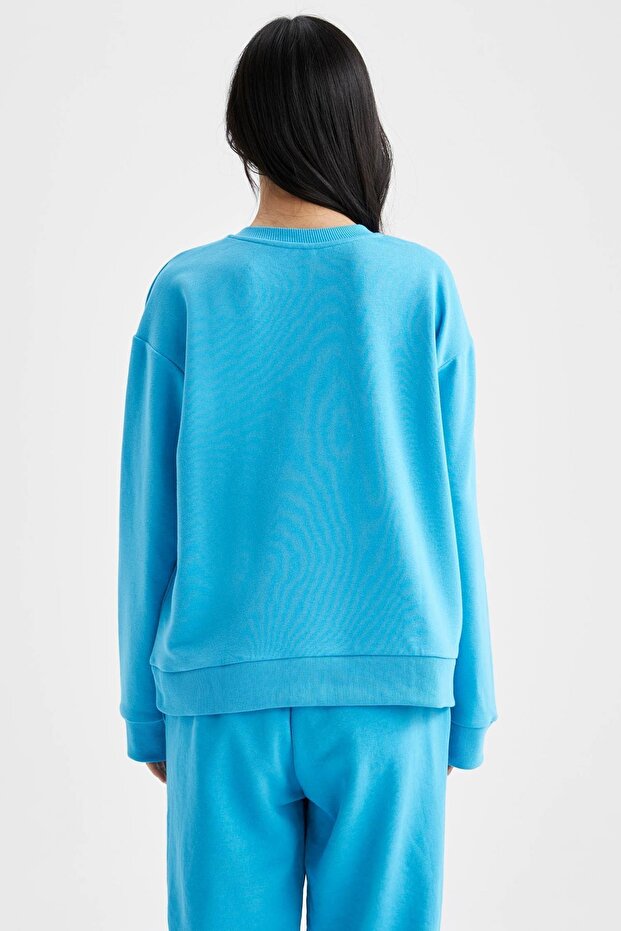 Regular Fit Bisiklet Yaka Sweatshirt - 6