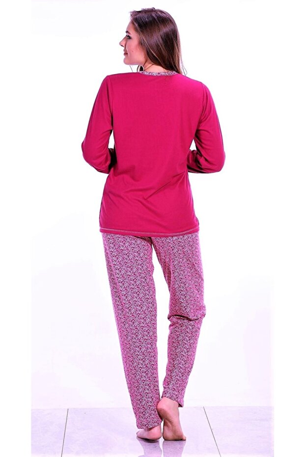 Soft Yumuşak Kumaş Pijama Takımı Fuşya - 2