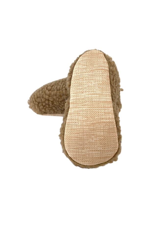 Kahve Peluş Pamuklu Kaydırmaz Ilk Adım Bebek Patik - 3