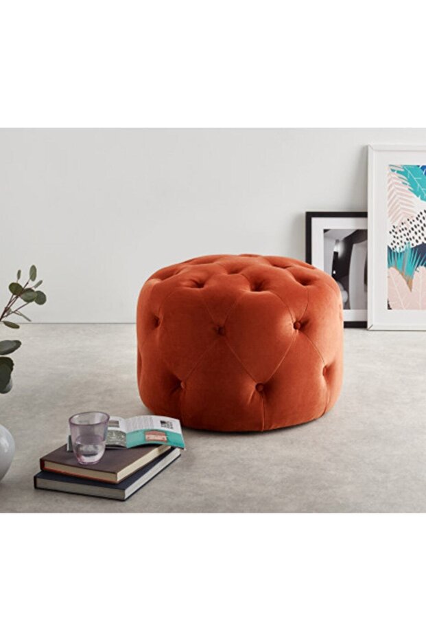 Veronica Turuncu Puf - 1