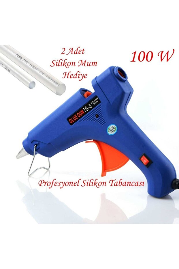 En Büyük Boy Murcel 100 W Sıcak Silikon Tabancası 2 Adet Mum Hediyeli - 2