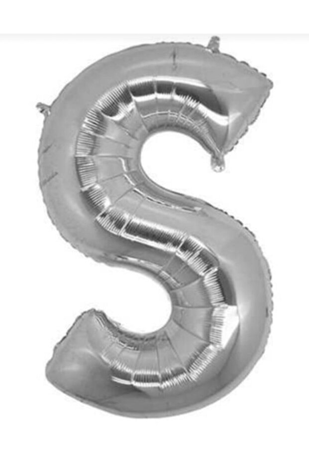 S Letter Foil Balloon Silver Silver 100 Cm, Birthday, Birthday, Party, Special Day, Surprise, Gift