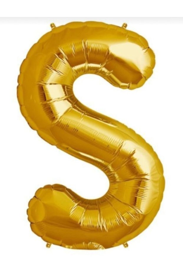 S Letter Foil Balloon Gold Gold 100 Cm, Birthday, Birthday, Party, Special Day, Surprise, Gift