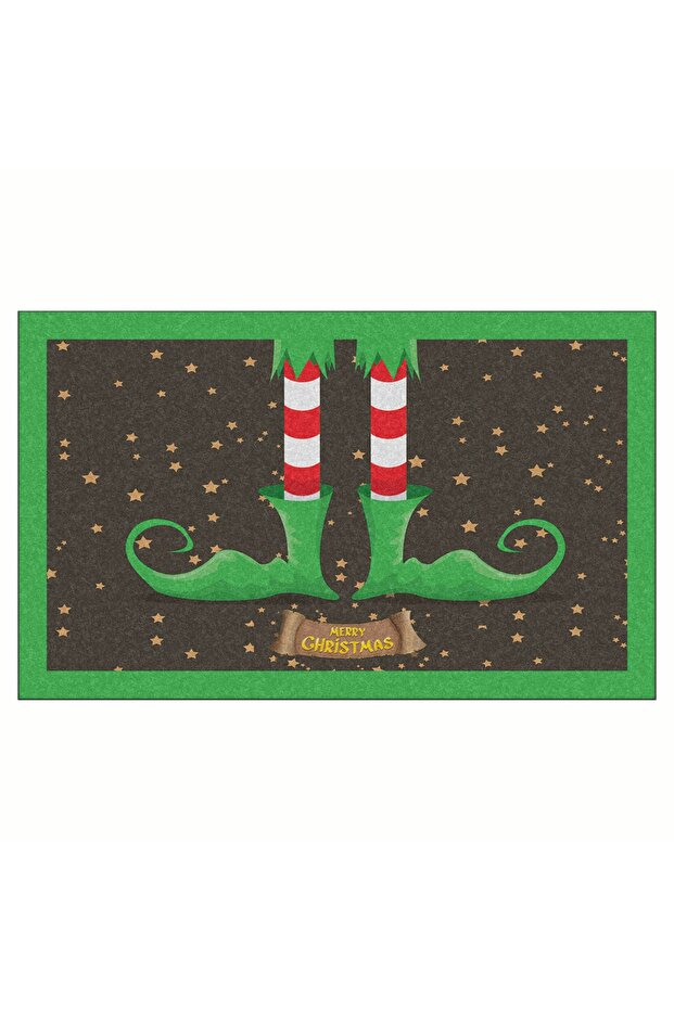 New Year Merry Christmas Pine Tree Design Doorstep and Indoor Doormat 45x75 Cm