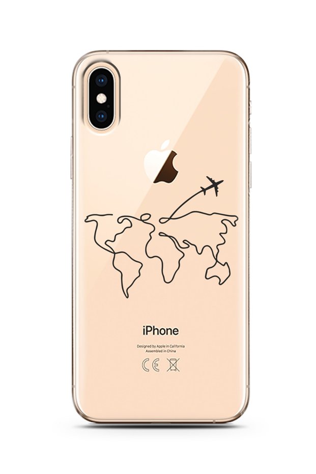 Super Transparent Silicone Phone Case with iPhone X Line Map Design