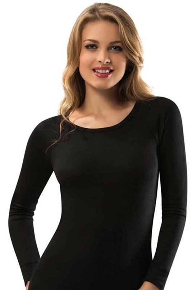 Elit Women's Thermal Undershirt Fit Mold Long Sleeve Black Color