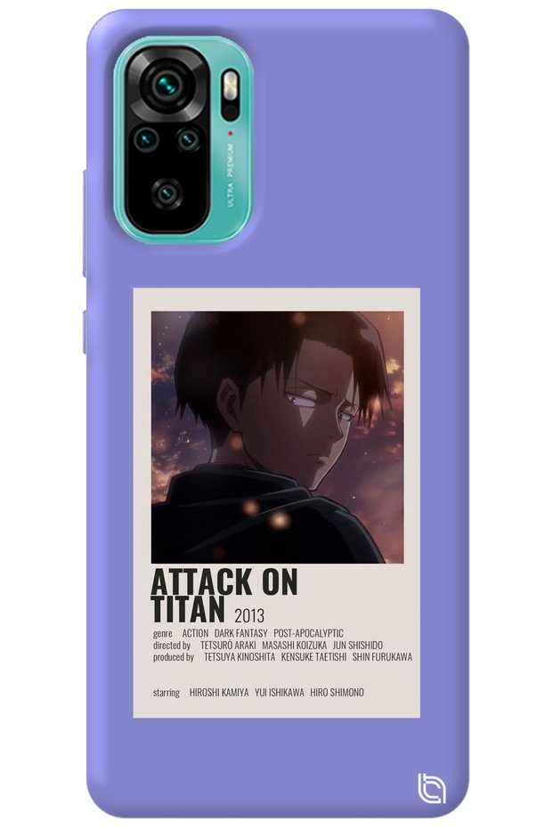 Xiaomi Redmi Note 10S Lilac Premium Velvet Attack on Titan Levi Patterned Silicone Phone Case