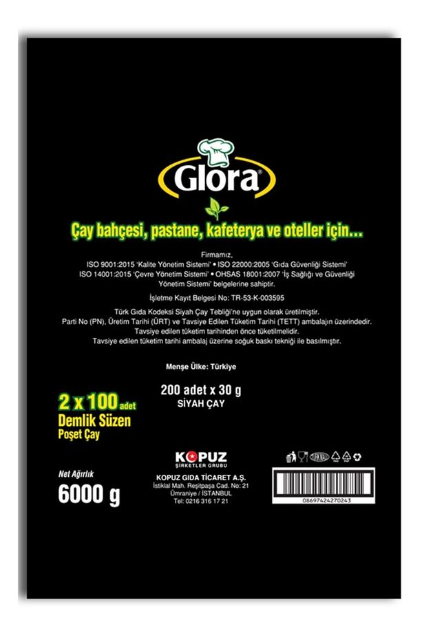 Demlik Süzen Poşet Çay 6000Gr (100 Adet x 30Gr x 2 Paket) - 4