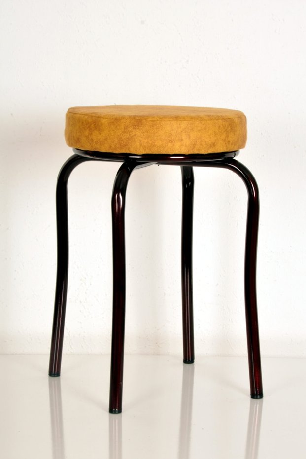 2 Pieces Yellow Erasable Fabric Claret Red Profile Octopus Stool Metal Stool Kitchen Stool