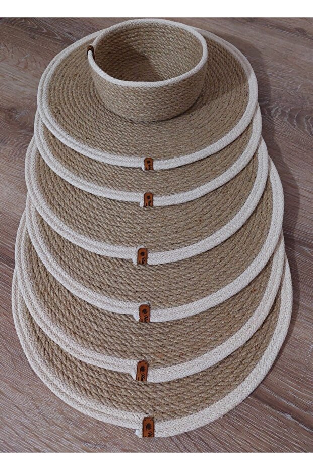 American Placemat 6-Piece Wicker Plate Presentation Service Fireproof Basket with Gift