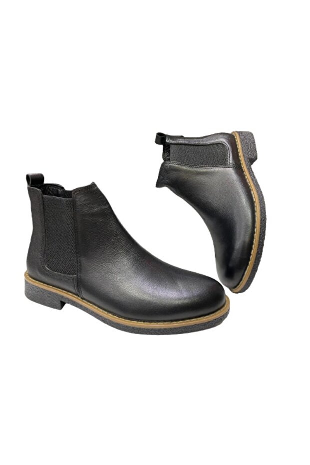 Siyah Cilt Deri Ortopedi Bot - 4