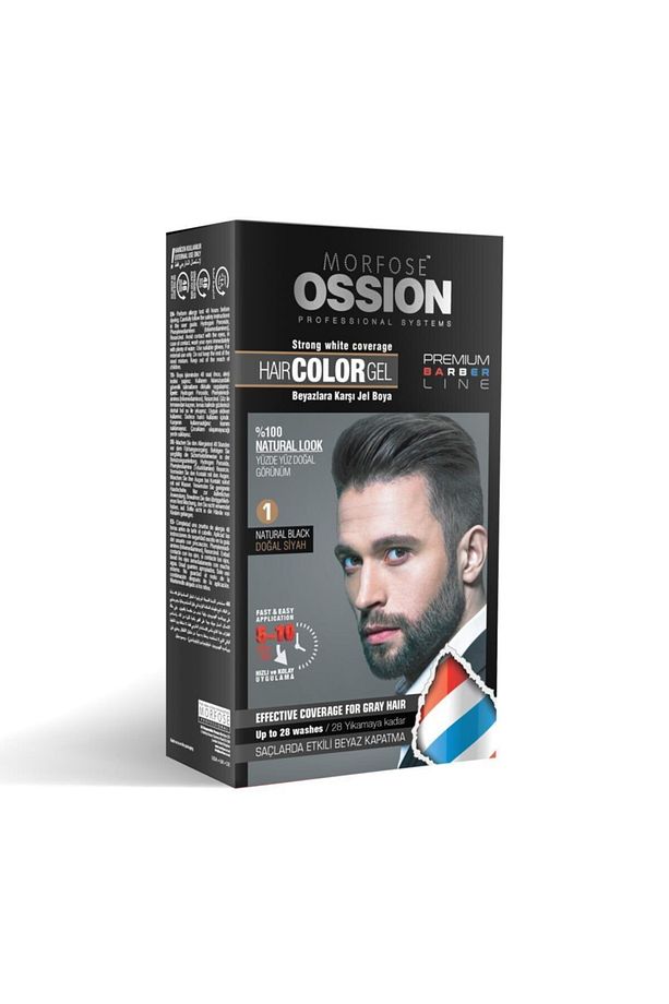Premium Barber Erkekler Için Jel Saç Boyası Kiti - Natural Black No:1 40 Ml - 1