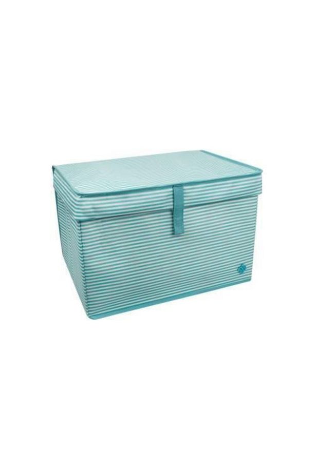 Alas Mini Katlanır Kumaş Saklama Kutusu 40x30x26 Çok Amaçlı Kapaklı Kumaş Kutu Duvarlı Hurç Sandık - 4