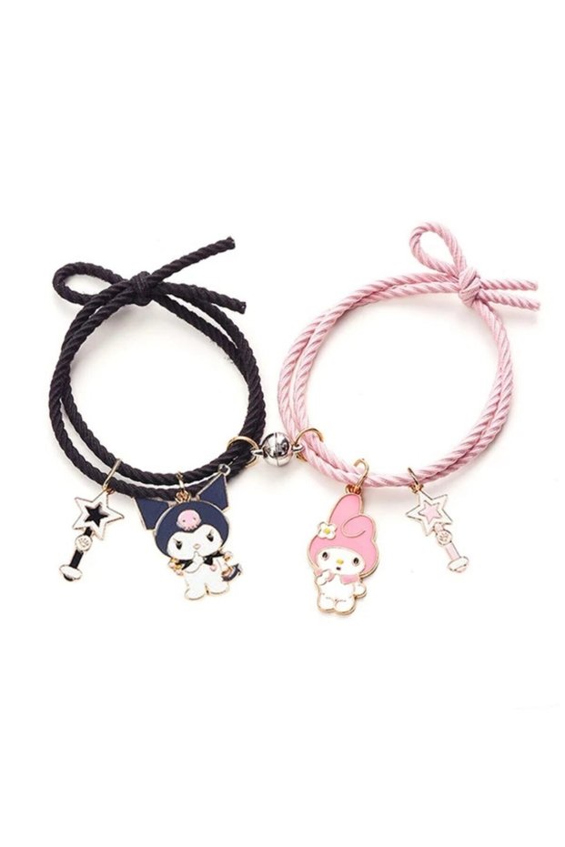 Lover Couple Bracelet with Magnet - New Fantasy Magic Melody Kuromi and My Melody