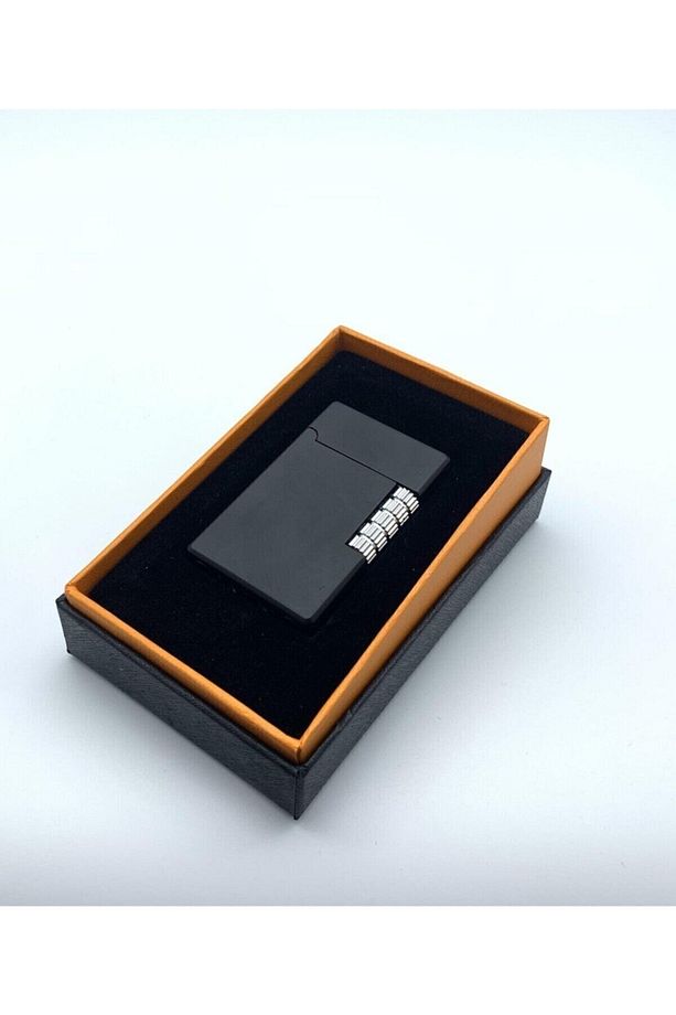 Dupont Tarzı Siyah Gazlı Metal Çakmak - 3