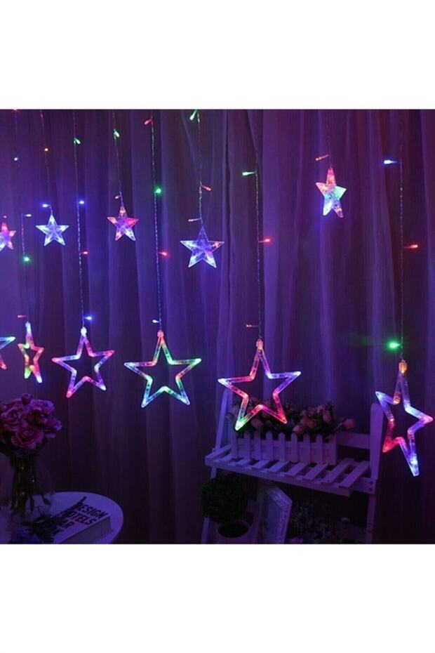 Decorative 8 Function RGB Star Pattern Curtain LED 12 Pendant Lamp Rope LED - 1