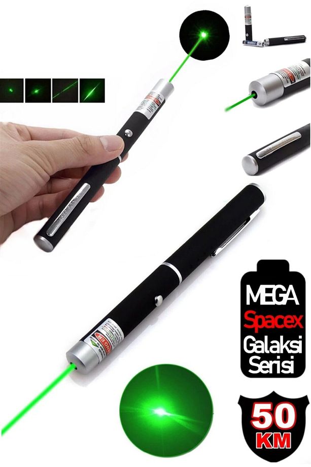 Kir-1001 Mega Spacex Galaxy Serisi Yeşil Lazer Pointer 300 Mw 50 Km Etkili Green Laser Pointer Güçlü - 1