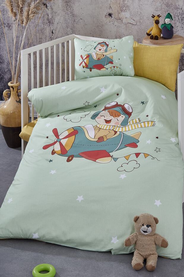 Pilot Digital Printed 3D Cotton Baby Duvet Cover Set