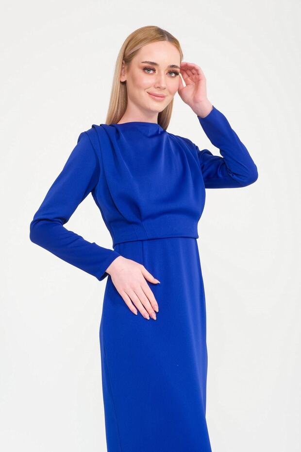 Saks Saten Abiye Elbise - 6