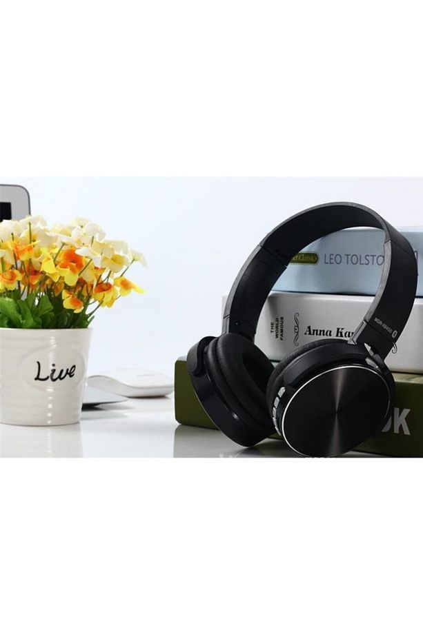 Bluetooth Kulaklık Extra Bas Kulaküstü Kablosuz Fm Radyo Sd Kart Aux 450bt Siyah - 1