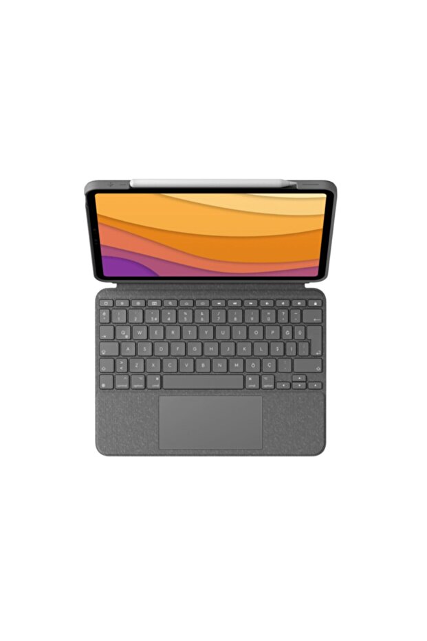 Combo Touch iPad Air 10.5 inç 4. Nesil ile Uyumlu Çok Yönlü Klavyeli Kılıf - Gri - 2