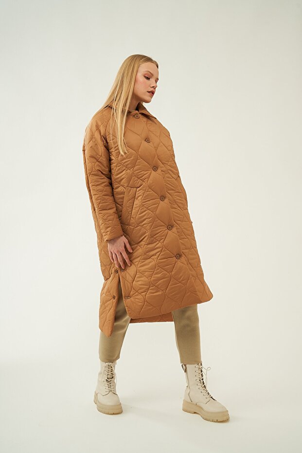 - سترة منتفخة بأزرار طويلة جملي - 6