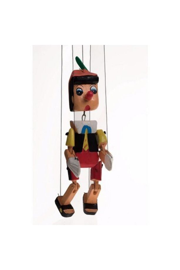Ahşap Oyuncak Ipli Kukla Pinokyo 26cm Kukla Pinokyo Oyuncak - 1