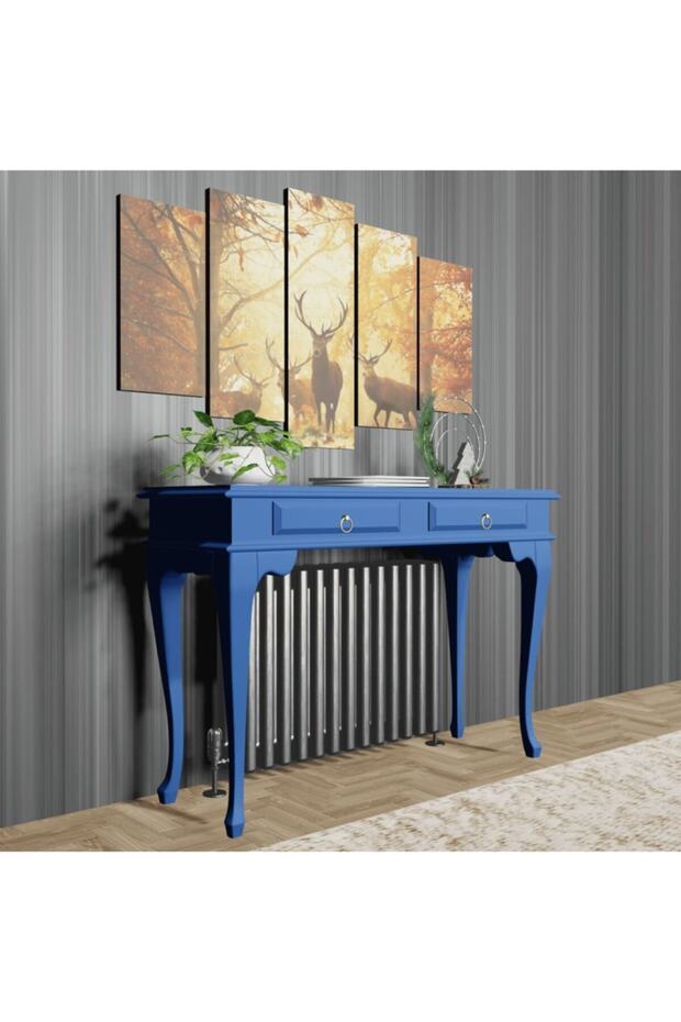 100 Cm Mavi Çekmeceli Petek Üstü Yüksek Dresuar - 3