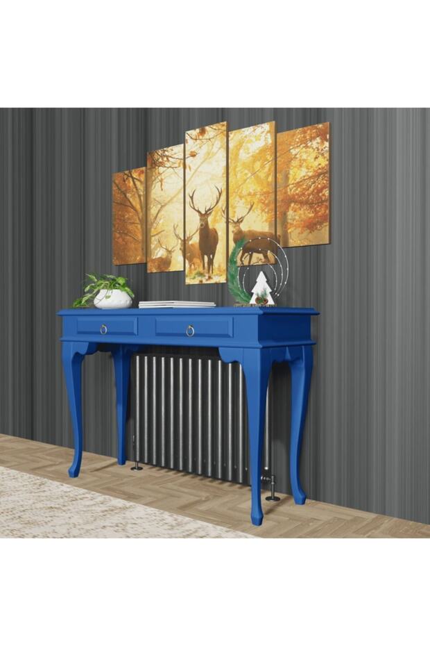 100 Cm Mavi Çekmeceli Petek Üstü Yüksek Dresuar - 4