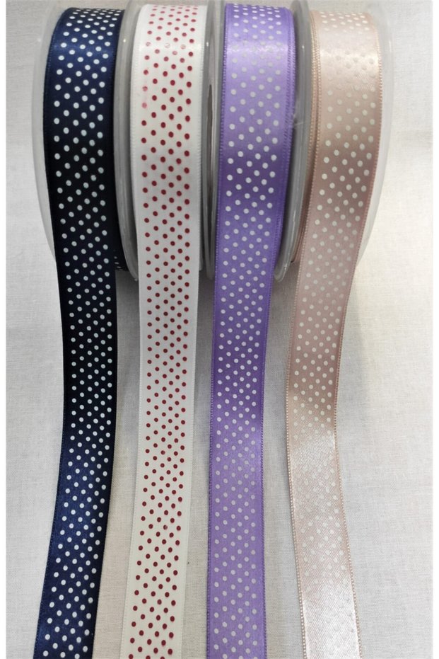 2 Cm Polka Dot Ribbon - Spotted Ribbon Ribbon Lilac (3 METERS)