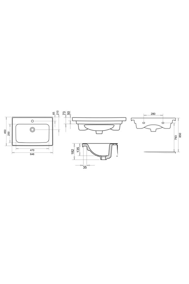 Safir 65 Cm Lavabo - 4