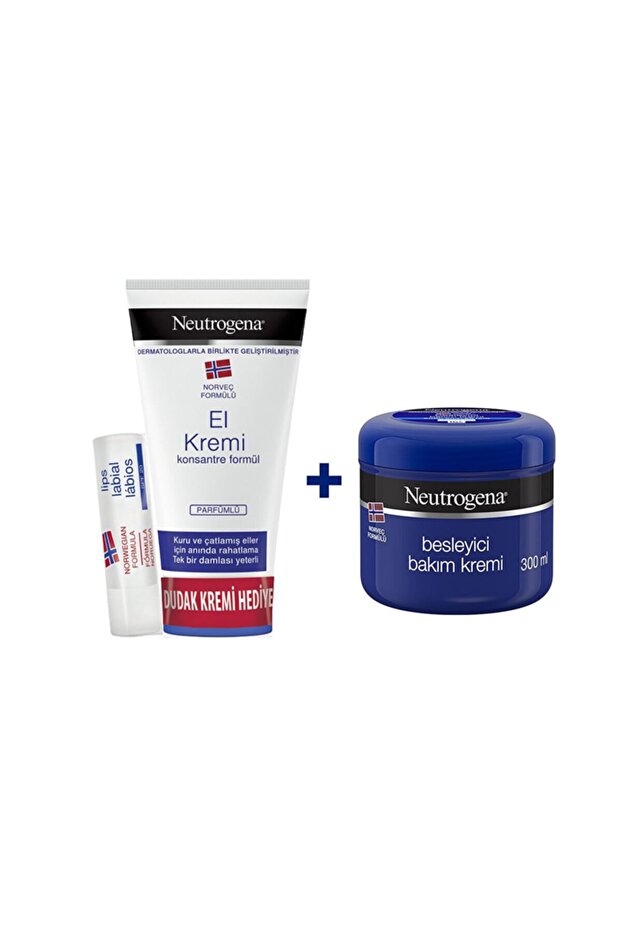 Scented Hand Cream 75 ml + Nourishing Care Cream 300 ml + Lip Balm