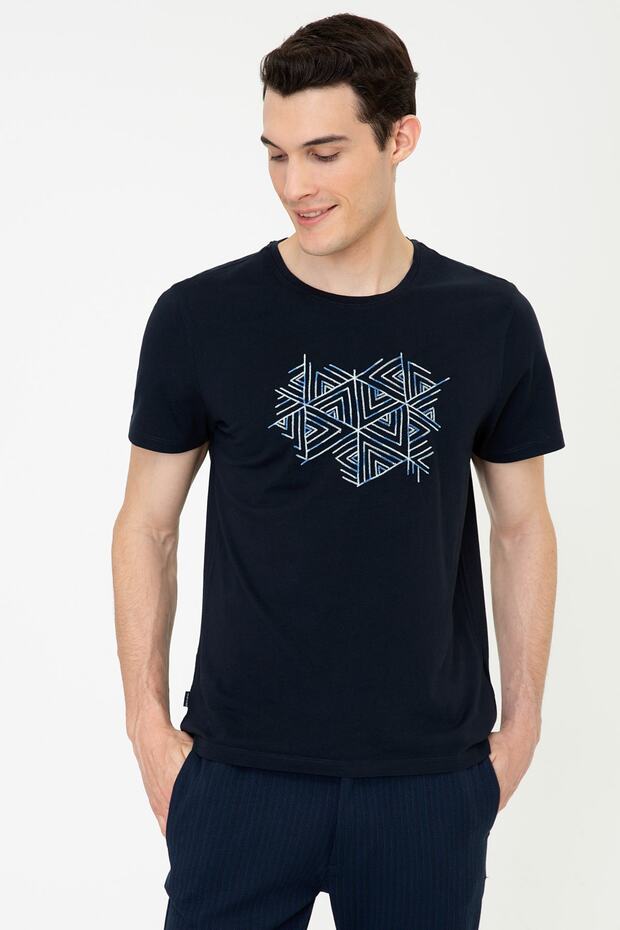 Navy Blue Men's T-Shirt G021Sz011.000.1288085