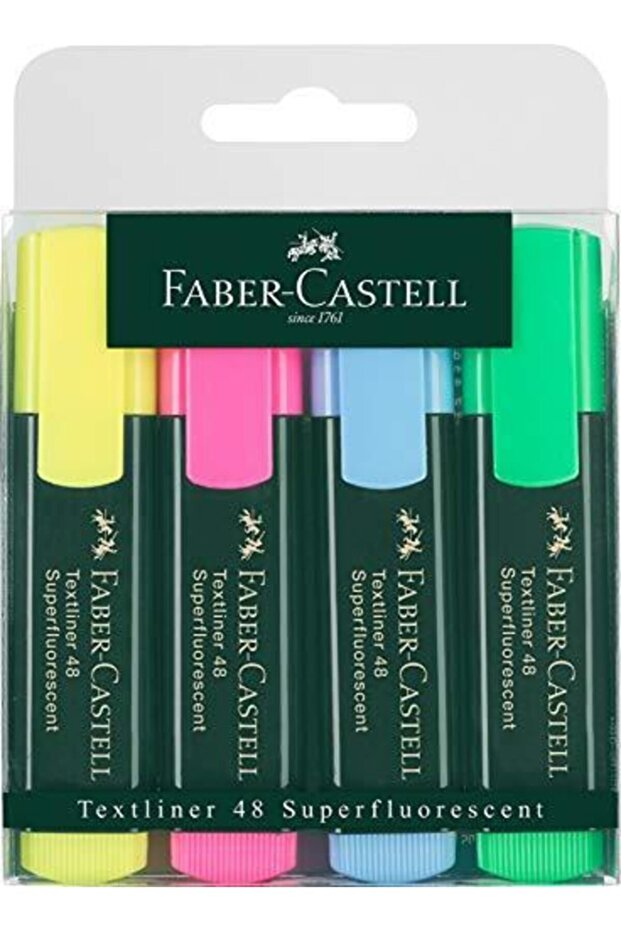 Faber-Castell 154804 - Textliner 48 Marker Pens, 1 - 5 Mm, Box of 4, Content: Each