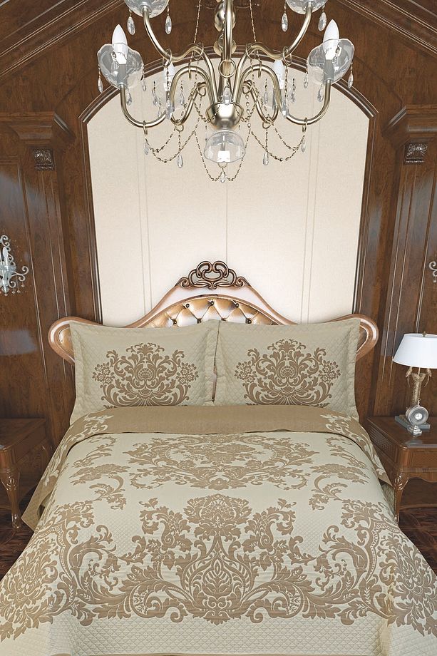 Cozy Chalet Double Face Pano Yatak Örtüsü Çift Kişilik Bej - 2
