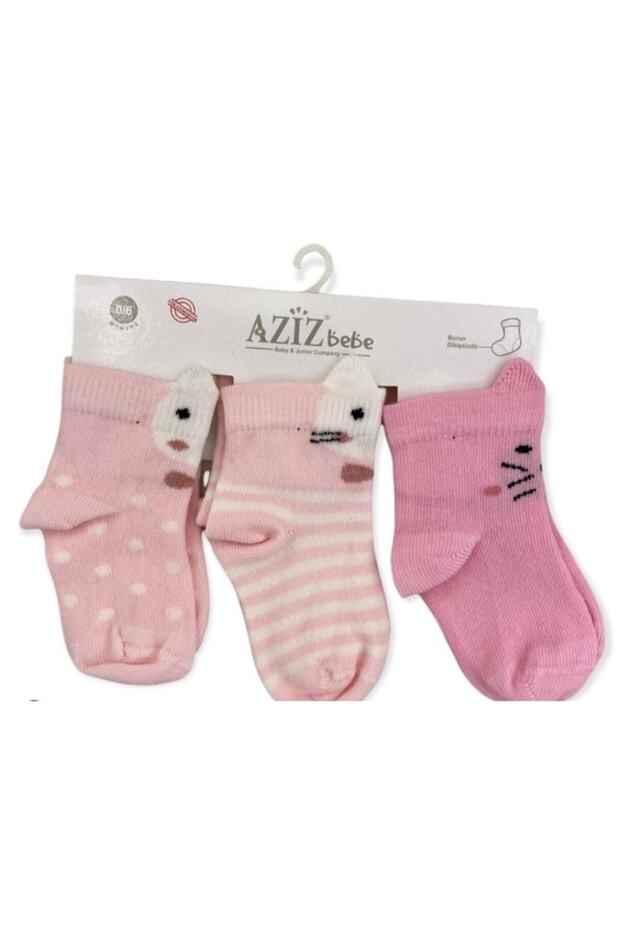 Girl's Cotton 3-Piece Socks