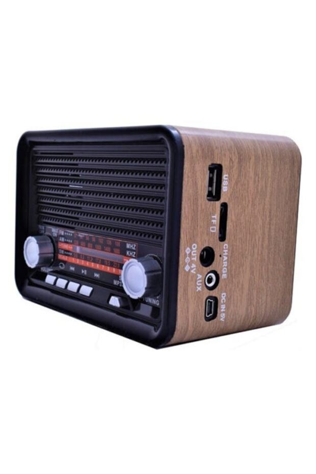 Nostalji Radyo Şarjlı Fm Radyo Bluetooth Hoparlör Usb Aux Ns-1537bt - 2