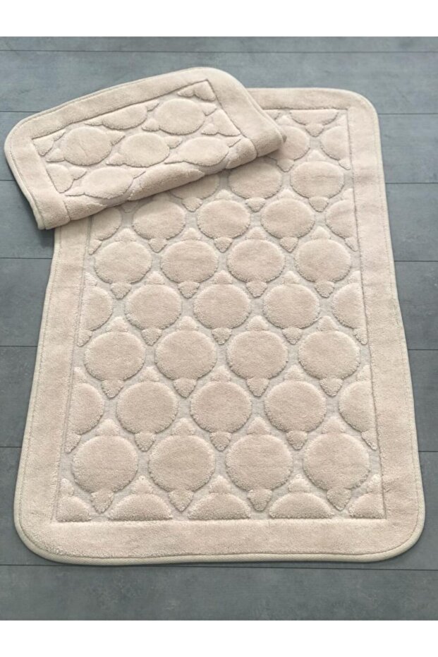 Lemon Cornered Powder Pink 2-Piece Cotton Rug Rug Mat Set