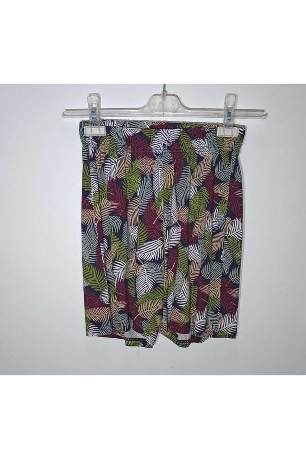 Kalın Askılı Desenli Şortlu Pijama Takımı - 2